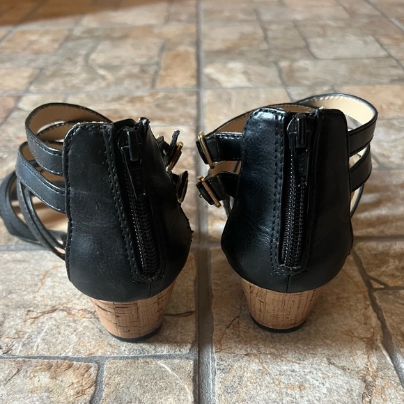 Aldo Strappy Platform Wedge Sandals Slingbacks Black EU37 6,5US - Picture 3 of 6